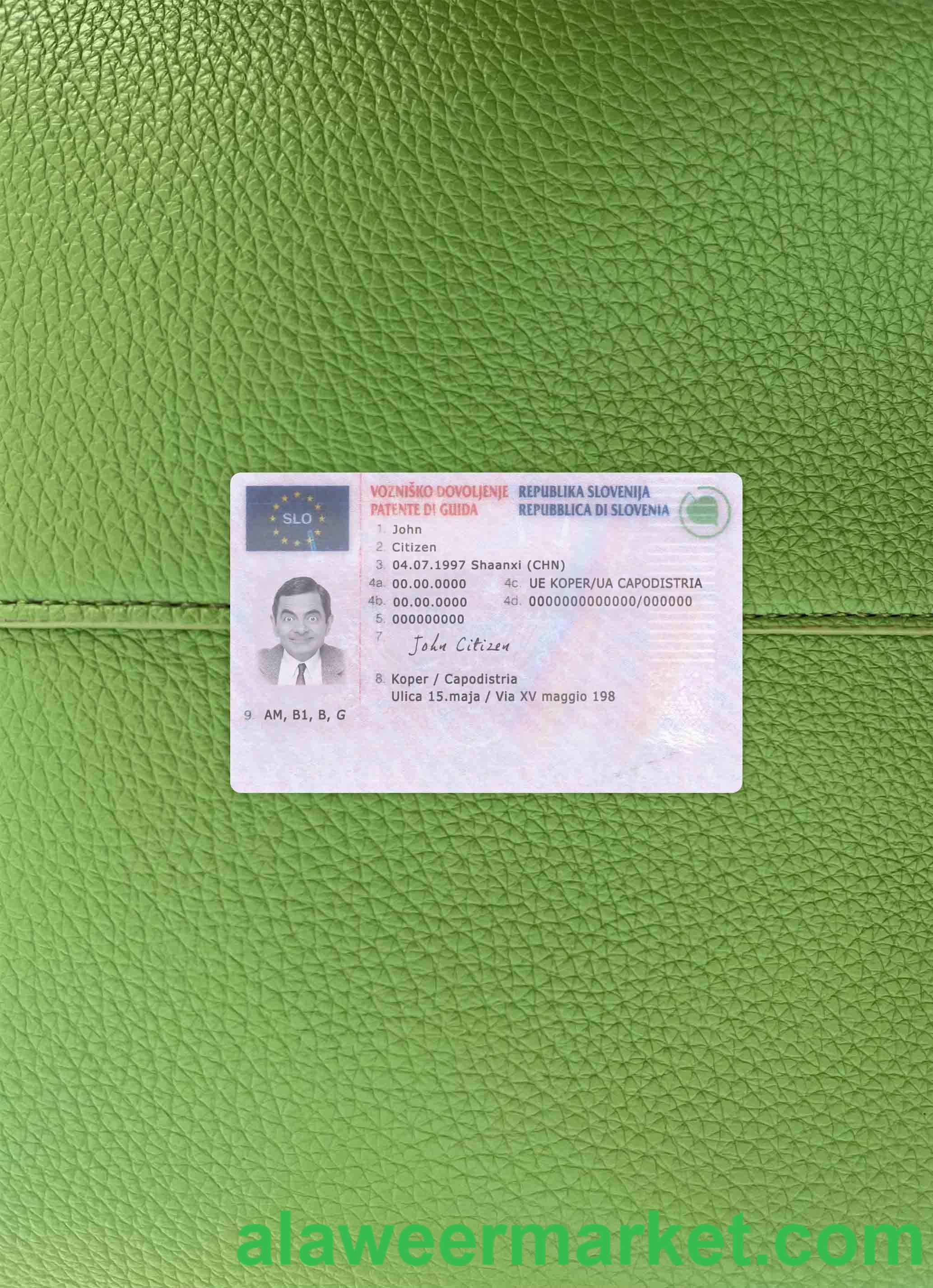 Slovenia driving license photolook FRONT